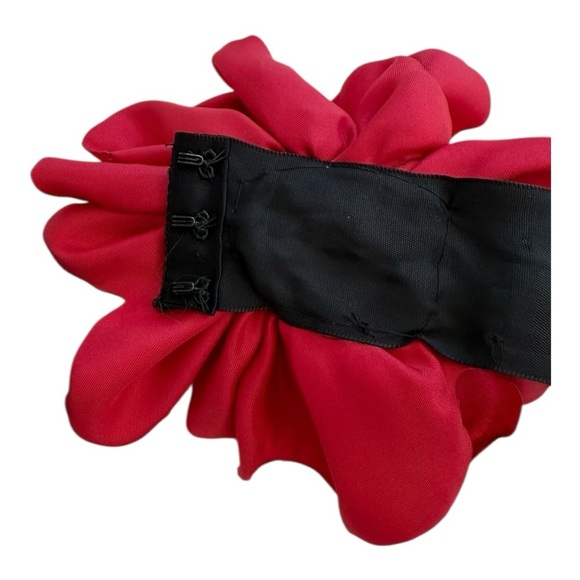 Red Satin Flower Sash Belt - Size XL - Picture 4 of 8